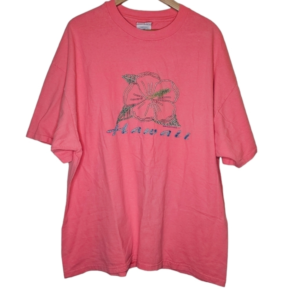 Vintage Beefy Hanes Heavy Cotton Hawaii Floral Tee Size XL